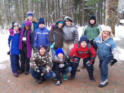 Students enjoying the winter experience